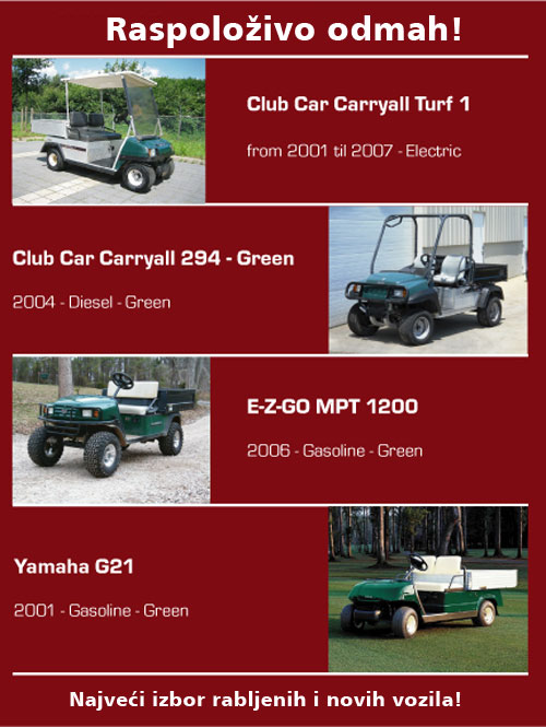 rabljena utility vozila za golf terene